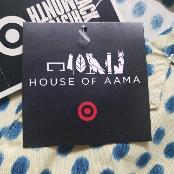 Green Short Sleeve Shirt Button-Down Polka Dots House of Aama x Target - Large - Picture 11 of 16